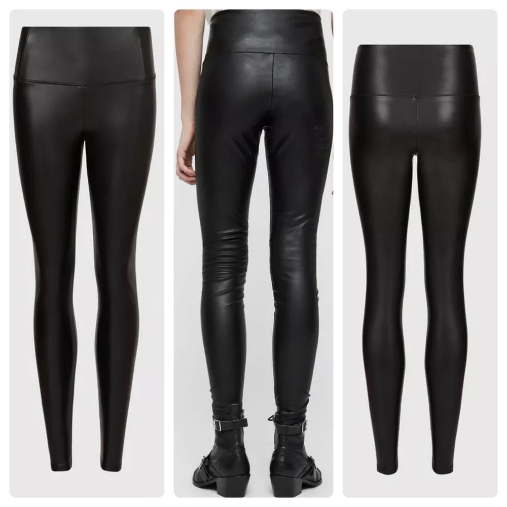 Saints 21 Leatherette Pull-On Black Faux Lather Pants Sz Medium - Picture 2 of 2